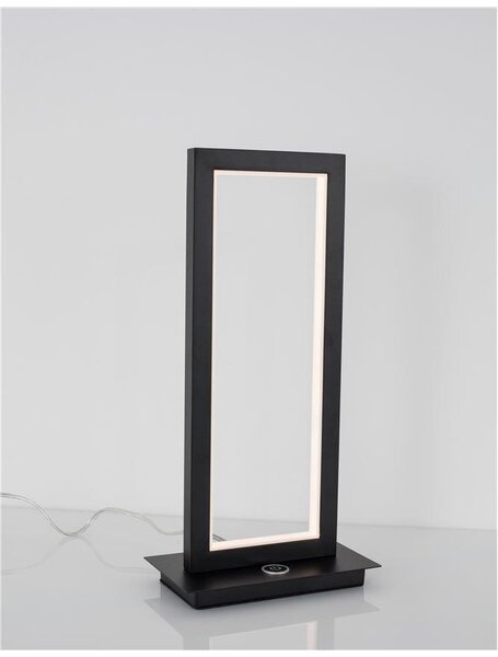 Nova Luce Stolní LED lampa WENNA matný černý hliník a akryl, 12W 3000K, stmívatelné 3-step