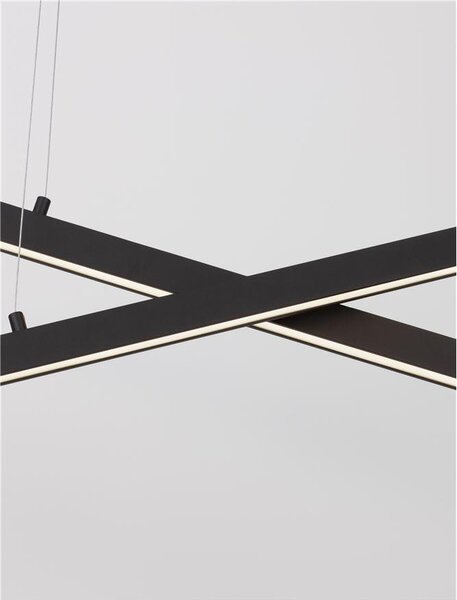 Nova Luce Závěsné LED svítidlo X-LINE, 40W 3000K stmívatelné Barva: Černá