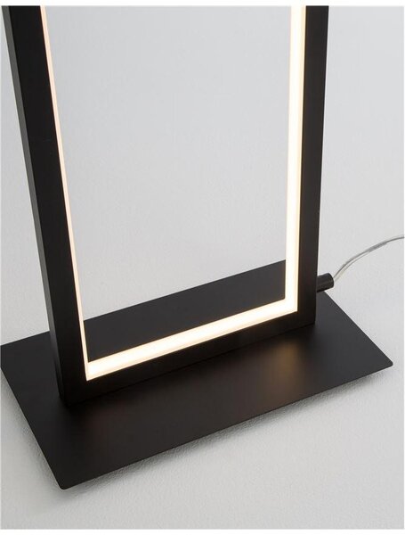 Nova Luce Stojací LED lampa WENNA matný černý hliník a akryl 36W 3000K