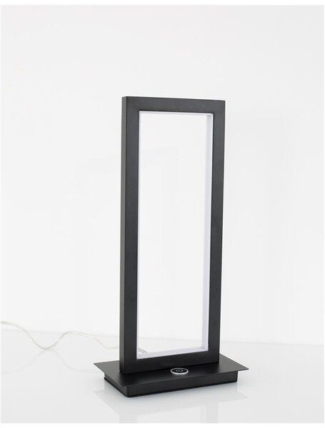 Nova Luce Stolní LED lampa WENNA matný černý hliník a akryl, 12W 3000K, stmívatelné 3-step