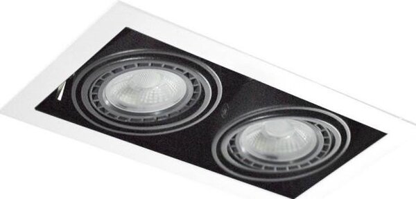 AZZ AZ2877 Stropní zápustné bodové svítidlo Azzardo Nova 2 white/black AZ2877 GU10+ADAP111/ES111 2x40/2x50W IP20 34,5cm bílo-černé - AZZARDO