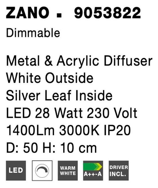 Nova Luce Stropní LED svítidlo ZANO, 28W 3000K stmívatelné Barva: Zlatá
