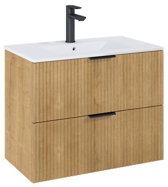 Roca Reef skříňka 80x45x63.5 cm pod umyvadlo závěsná dub A857955464