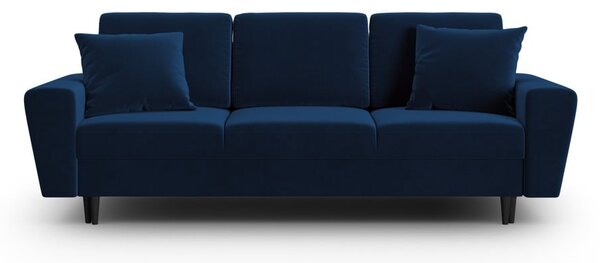 Modrá sametová rozkládací/s úložným prostorem pohovka 235 cm Kyoto – Cosmopolitan Design