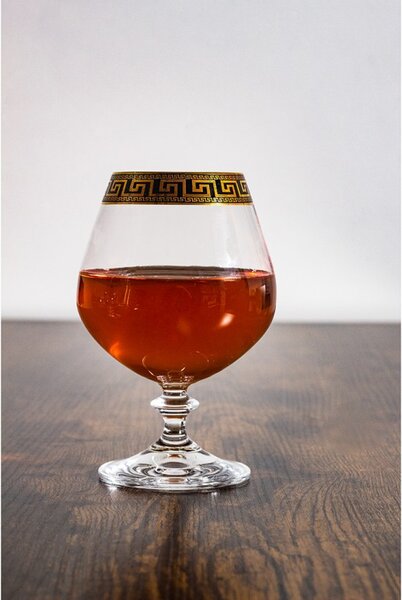 BOHEMIA ANGELA VERSO GOLD SKLENICE NA BRANDY 400 ML SADA 6 KS