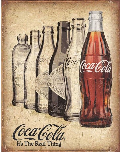 Plechová cedule Coca Cola The Real Thing 32 cm x 40 cm