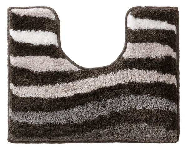 Velmi hebká a hustá koupelnová předložka, motiv Zebra šedá 50x40 cm