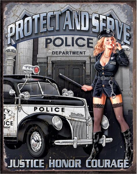 Cedule Police Dept - Protect & Serve 40 cm x 32 cm