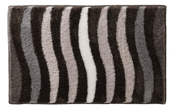 Velmi hebká a hustá koupelnová předložka, motiv Zebra šedá 50x40 cm