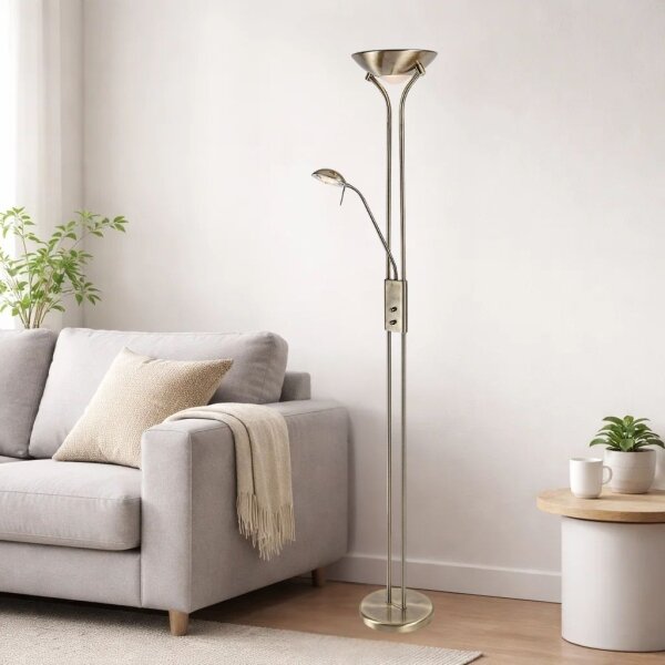 Brilagi - Stmívatelná stojací lampa SCARLETT 1xR7s/230W/230V + 1xG9/40W bronzová
