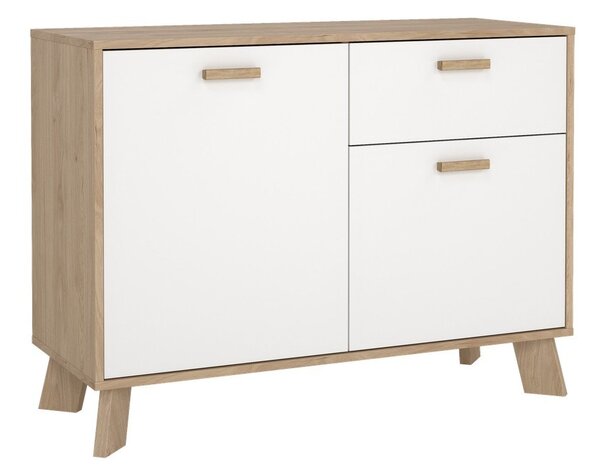 Bílá/v přírodní barvě komoda v dekoru dubu 99x73x39 cm Ikast – Tvilum