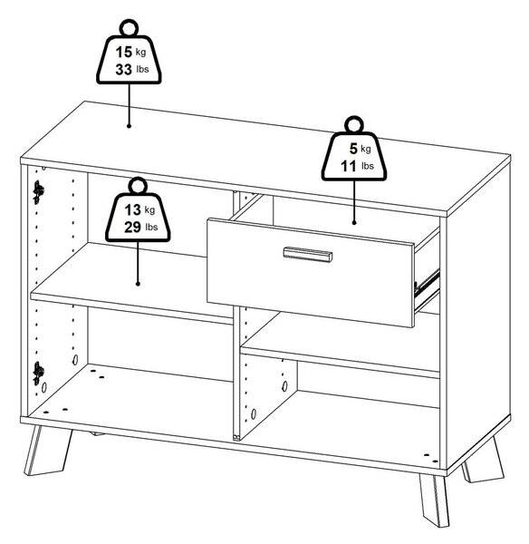 Bílá/v přírodní barvě komoda v dekoru dubu 99x73x39 cm Ikast – Tvilum