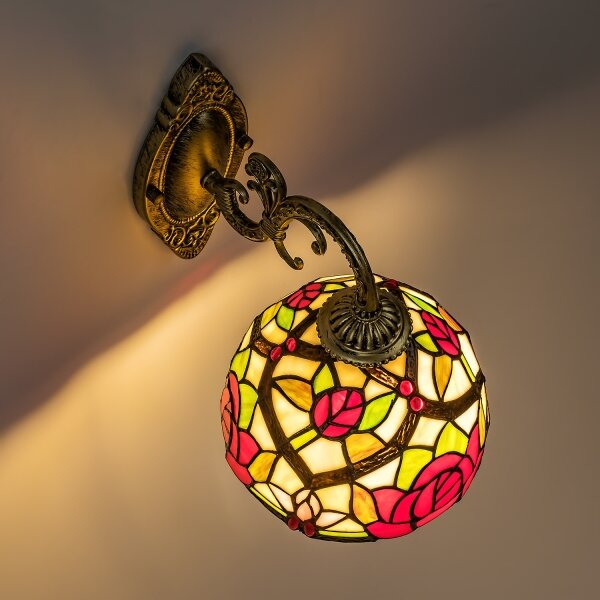 Brilagi - Tiffany vitrážová nástěnná lampa GARLAN 1xE27/40W/230V