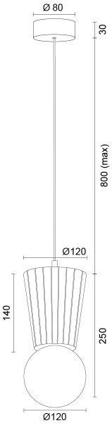 Argon 8951 - Koupelnový lustr na lanku VOLANTE 1xG9/6W/230V IP44 béžová
