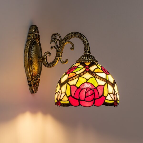 Brilagi - Tiffany vitrážová nástěnná lampa GARLAN 1xE27/40W/230V