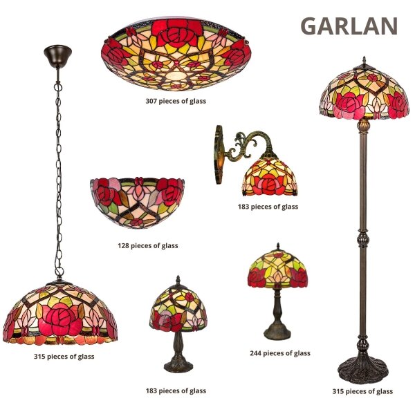 Brilagi - Tiffany vitrážové nástěnné svítidlo GARLAN 1xE14/40W/230V