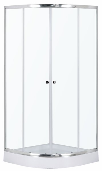 Novoterm Čtvrtkruhový sprchový kout NV-Leo 80x80 chrom/transparent + vanička