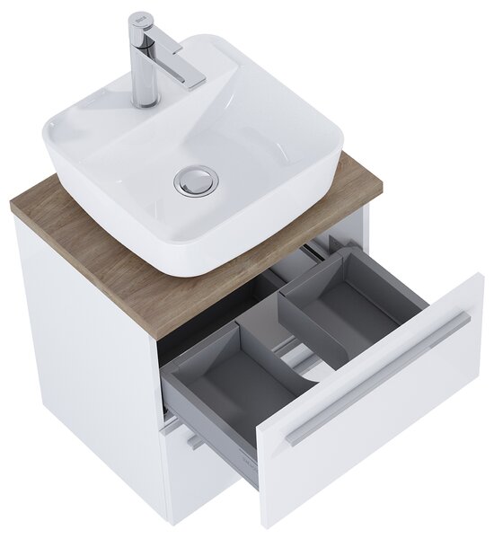 Roca Kwadro umyvadlo se skříňkou a deskou 50.6 cm bílá A852450806