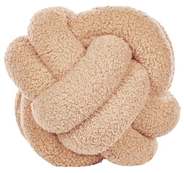 Sada 2 dekorativních polštářů MALNI Buklé 19 x 19 cm Pískově béžová Bez vzoru