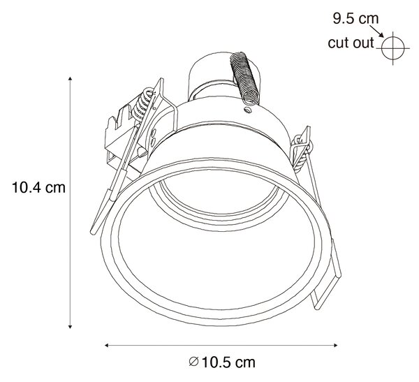 Sada 6 vestavných bodových svítidel bílých GU10 70 mm IP44 - Dept