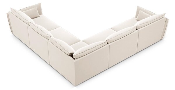 Béžová sametová rohová pohovka Vanda – Mazzini Sofas