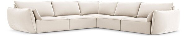 Béžová sametová rohová pohovka Vanda – Mazzini Sofas