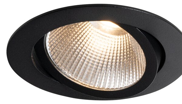 Sada 6 zapuštěných bodových svítidel černá 9,5 cm vč. LED 1300 lm stmívatelná IP23 - Gaius