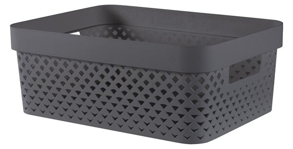 Tmavě šedý plastový úložný box 36x27x14 cm Pure – Curver