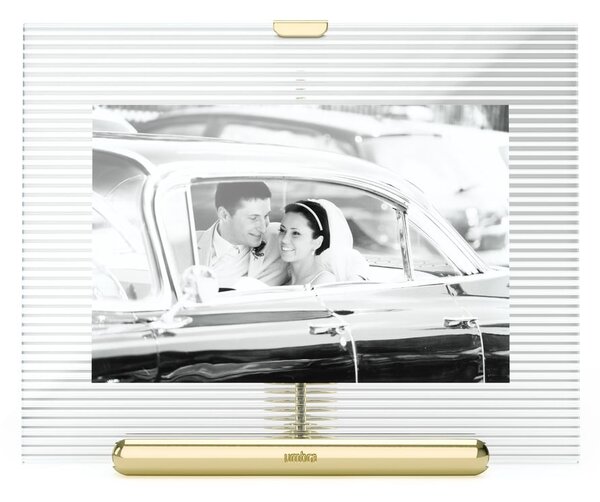 Skleněný stojací rámeček ve zlaté barvě 16x20 cm Flute – Umbra