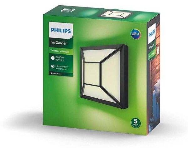 PH 17393/30/P0 LED Venkovní nástěnné svítidlo Drosera 17393/30/P0 černé 2700K - PHILIPS (915005554701)