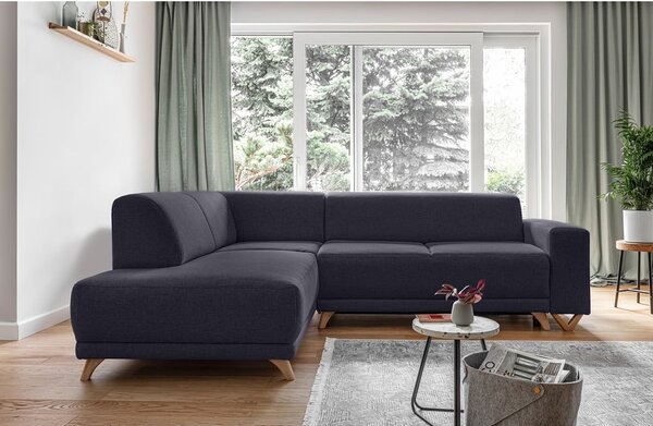 Antracitová rozkládací/s úložným prostorem rohová pohovka (levý roh/do L) Classy Sophie – Miuform