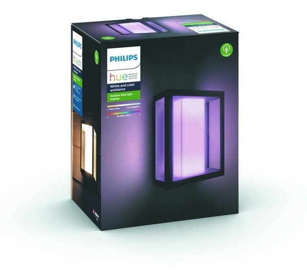 PH 17430/30/P7 Hue LED White and Color Ambiance Venkovní nástěnné svítidlo Philips Impress 17430/30/P7 černé 2200K-6500K RGB - PHILIPS HUE (915005730801)