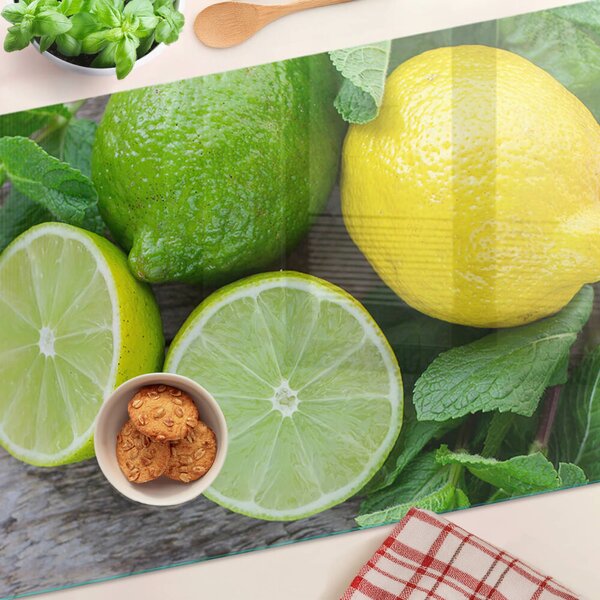 Skleněné krájecí prkénko Citrony a limetky s mátou ddk-nr-wm-00007064