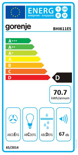Digestoř Gorenje BHI611ES (D)