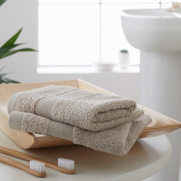 Béžové froté bavlněné ručníky v sadě 2 ks 30x30 cm Anti-Bacterial – Catherine Lansfield
