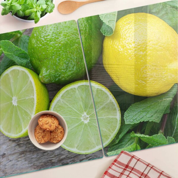 Skleněné krájecí prkénko Citrony a limetky s mátou ddk-nr-wm-00007064