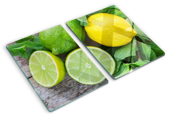 Skleněné krájecí prkénko Citrony a limetky s mátou ddk-nr-wm-00007064