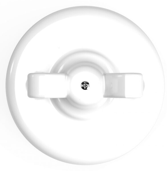Creative cables Přepínač/Rozbočovač v bílé keramice s motýlkovou maticí Barva: Červená