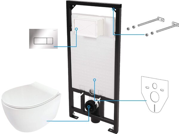 Podomítkový Toaletní Set Deante SILIA CDLS6ZPW bílá/chrom