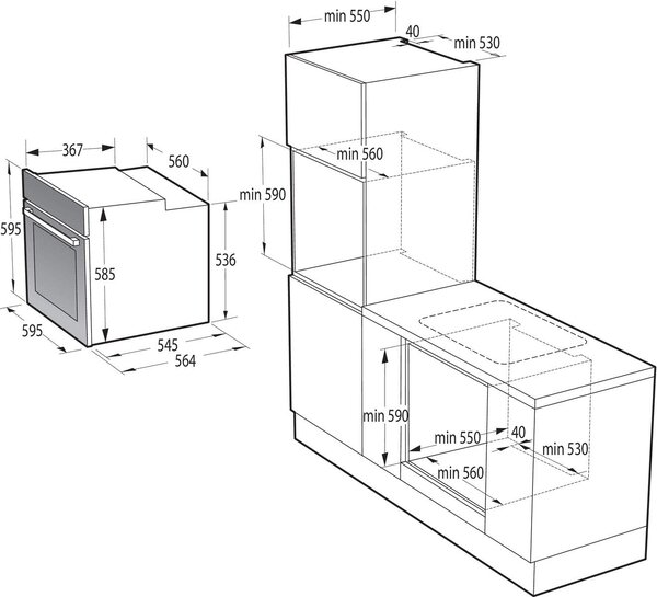 Vestavná trouba GORENJE BO6737E02X (A)
