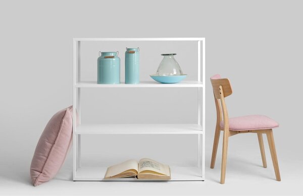 Nordic Design Bílý kovový regál Hypper 100 x 110 cm