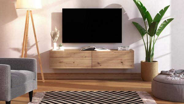 TV STOLEK, dub artisan, 154/32/42 cm Xora - TV stolky & komody pod TV