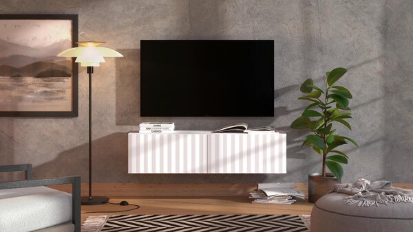 TV STOLEK, bílá, 128/32/42 cm Xora - Komody bílé