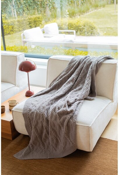 Taupe deka z mikroplyše 130x170 cm Aspen – Tiseco Home Studio