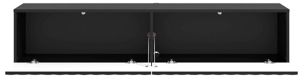 TV STOLEK, černá, bílá, vysoce lesklá bílá, 154/32/42 cm Xora - Komody bílé