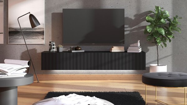 TV STOLEK, černá, 192/32/42 cm Xora - Černé komody