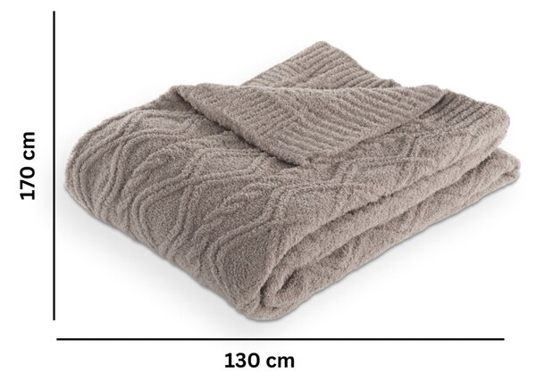 Taupe deka z mikroplyše 130x170 cm Aspen – Tiseco Home Studio