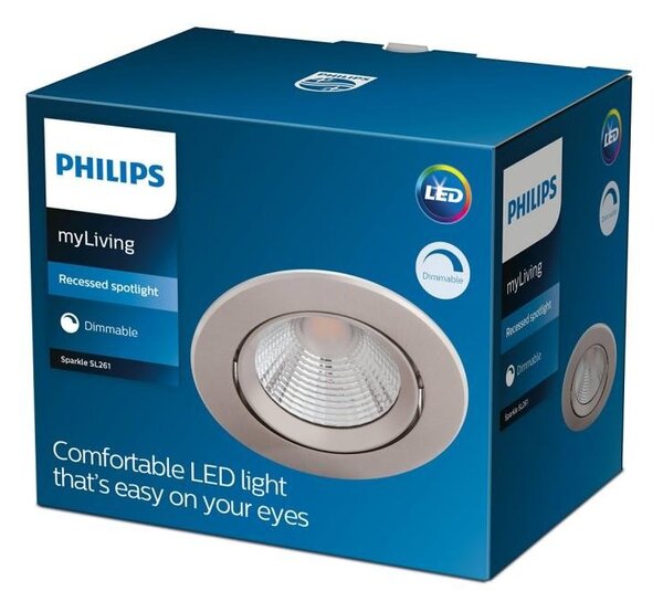 PH 8718699755706 LED Zapuštěné bodové svítidlo Philips SPARKLE SL261 8718699755706 5,5W 350lm 2700K IP20 niklové stmívatelné - PHILIPS (929002374320)