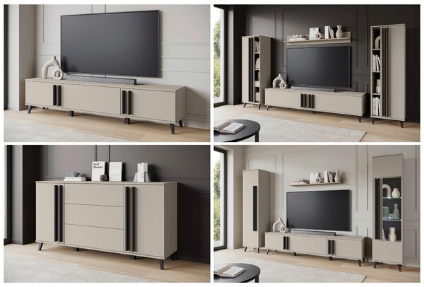 NÍZKÁ KOMODA, béžová, 180/40/33 cm - TV stolky & komody pod TV, Online Only