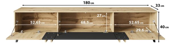 NÍZKÁ KOMODA, béžová, 180/40/33 cm - TV stolky & komody pod TV, Online Only